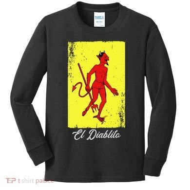 El Diablito Card Mexican Lottery Card Kids Long Sleeve Shirt