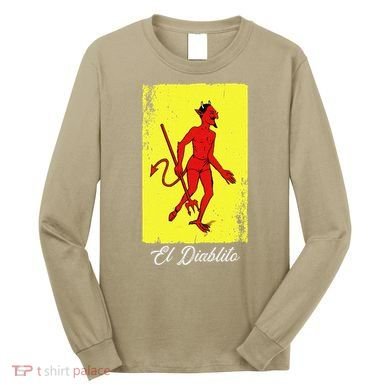 El Diablito Card Mexican Lottery Card Long Sleeve Shirt