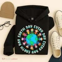 Earth Day Cute Children Around The World Hoodie thumb 4