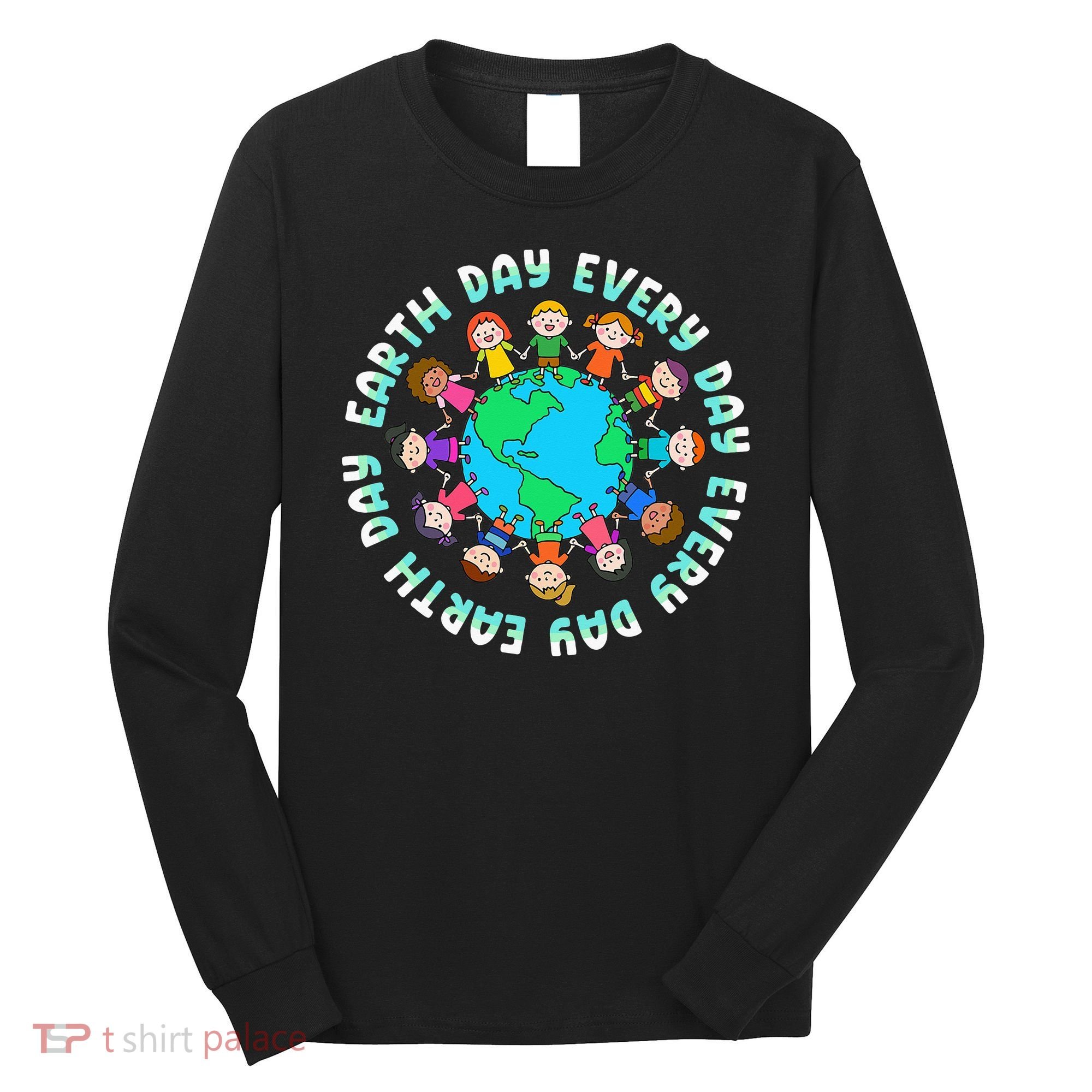 Earth Day Cute Children Around The World Long Sleeve Shirt