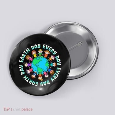 Earth Day Cute Children Around The World Button