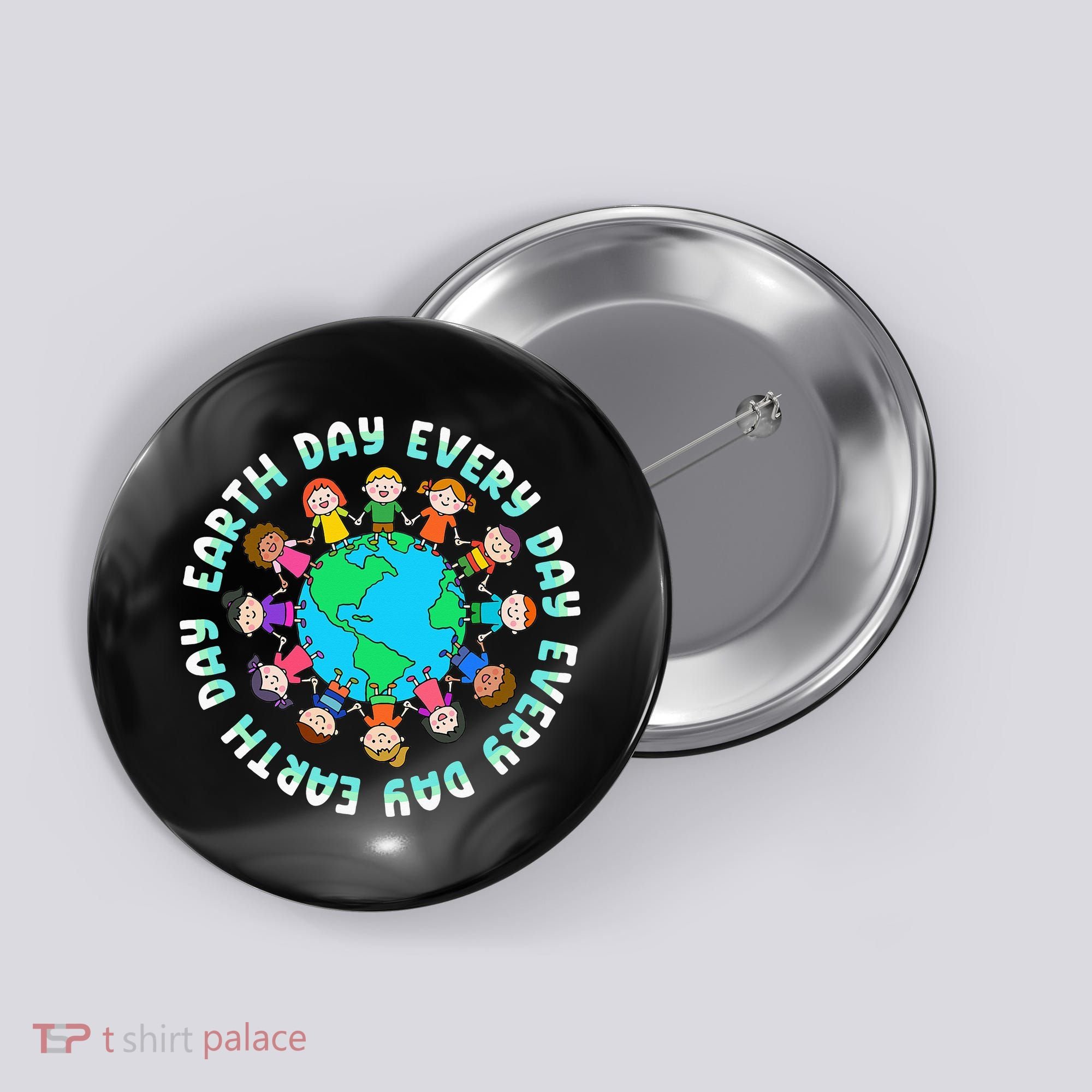 Earth Day Cute Children Around The World Button