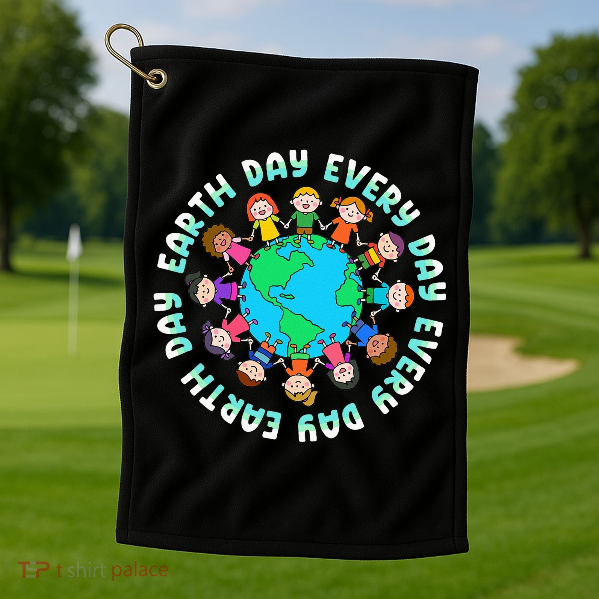 Earth Day Cute Children Around The World Golf Towel