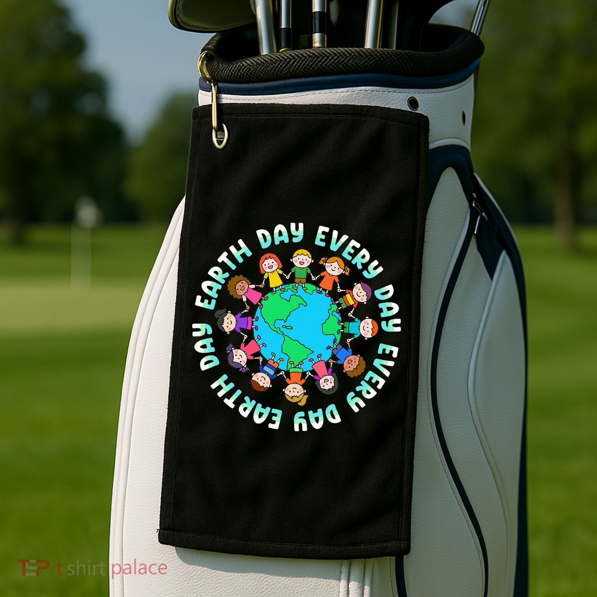 Earth Day Cute Children Around The World Golf Towel
