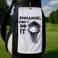 Emmanuel Don't Do It Viral Emu Golf Towel thumb 2