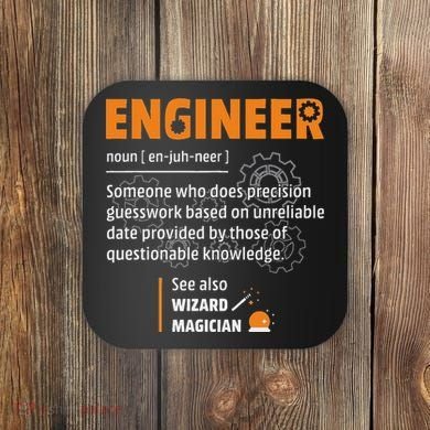 Engineer Definition Description Hilarious Engineering Gift Coaster