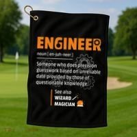 Engineer Definition Description Hilarious Engineering Gift Golf Towel thumb 1
