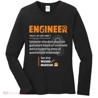 Engineer Definition Description Hilarious Engineering Gift Women's Long Sleeve Shirt thumb 0