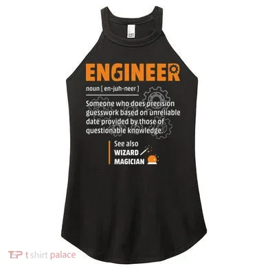 Engineer Definition Description Hilarious Engineering Gift Women's Perfect Tri Rocker Tank