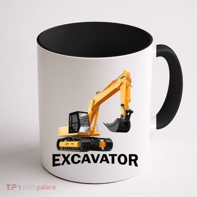 Excavator Design Coffee Mug back