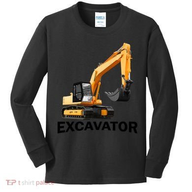 Excavator Design Kids Long Sleeve Shirt