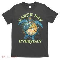 Earth Day Everyday Watercolor Sea Turtle Earth T-Shirt thumb 0