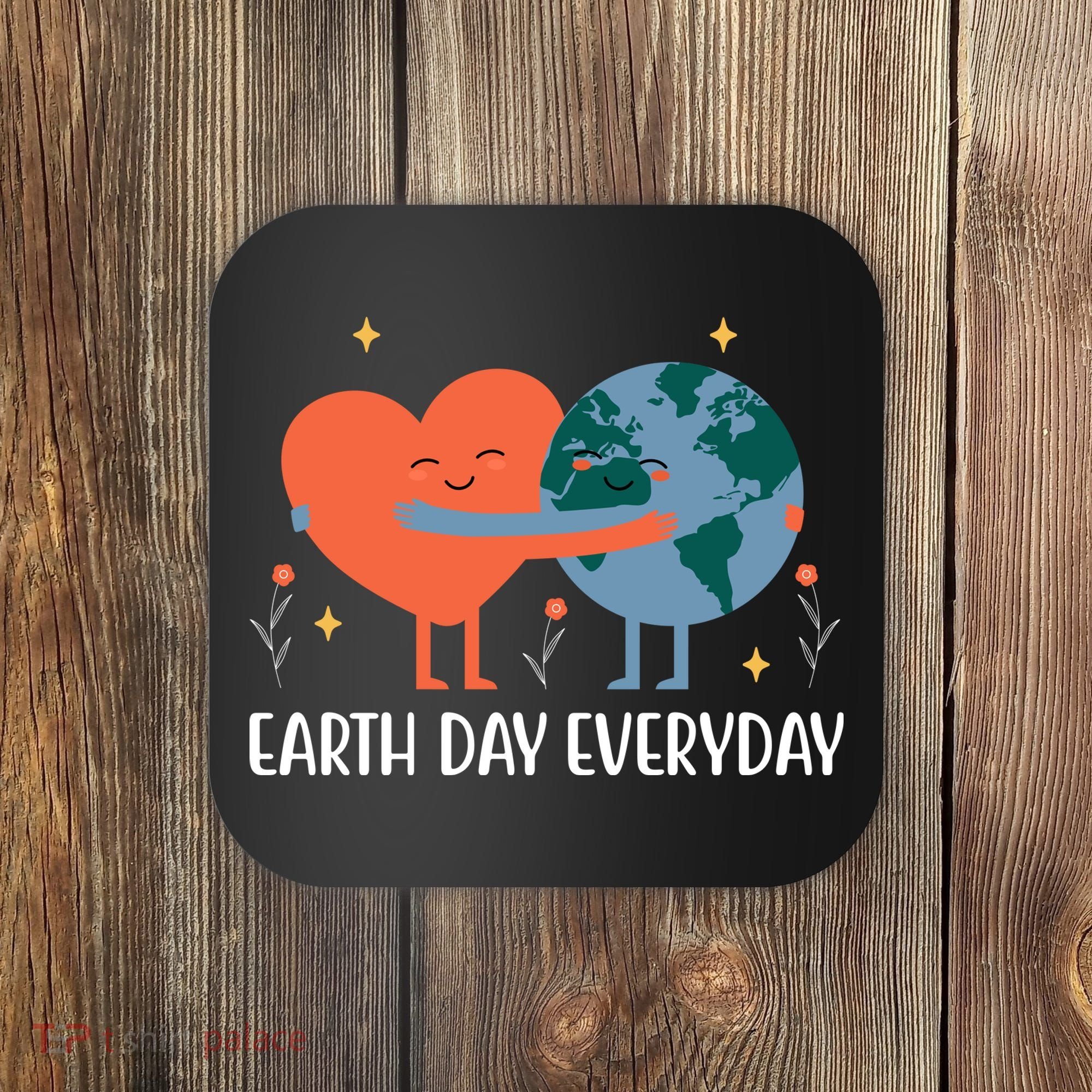 Earth Day Everyday Cute Heart Coaster