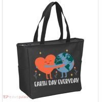 Earth Day Everyday Cute Heart Tote Bag thumb 2