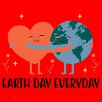 Earth Day Everyday Cute Heart Santa Hat thumb 1