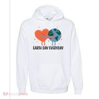 Earth Day Everyday Cute Heart Comfort Colors Garment-Dyed Hooded Sweatshirt thumb 0