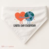 Earth Day Everyday Cute Heart USA-Made Doggie Bandana thumb 0