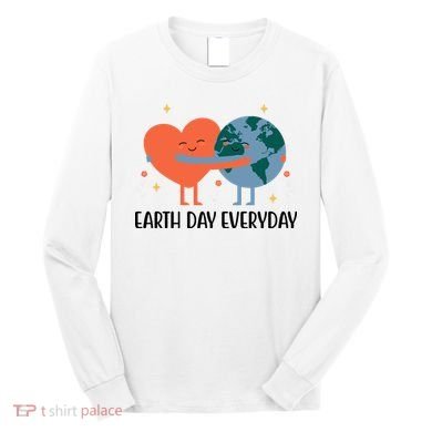 Earth Day Everyday Cute Heart Long Sleeve Shirt
