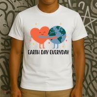 Earth Day Everyday Cute Heart T-Shirt thumb 3