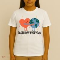 Earth Day Everyday Cute Heart T-Shirt thumb 4