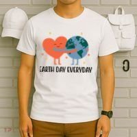 Earth Day Everyday Cute Heart T-Shirt thumb 6