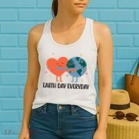 Earth Day Everyday Cute Heart Women's Tank Top thumb 2