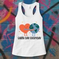 Earth Day Everyday Cute Heart Women's Tank Top thumb 3