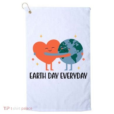 Earth Day Everyday Cute Heart Golf Towel