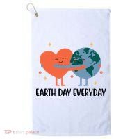 Earth Day Everyday Cute Heart Golf Towel thumb 0