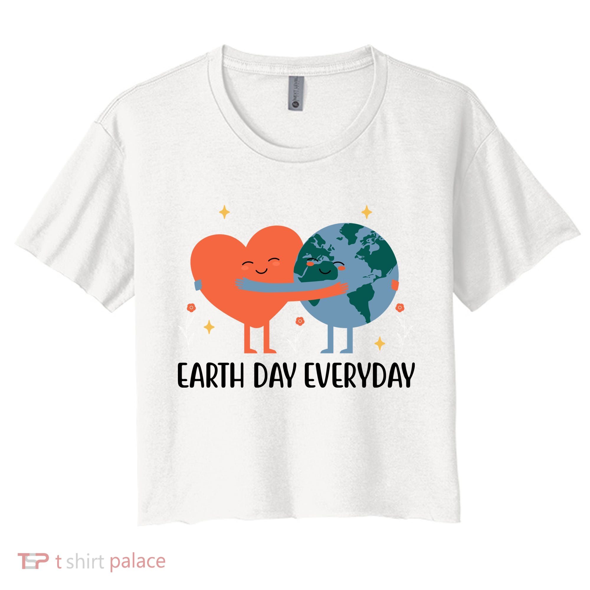 Earth Day Everyday Cute Heart Women's Crop Top Tee