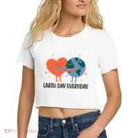 Earth Day Everyday Cute Heart Women's Crop Top Tee thumb 2