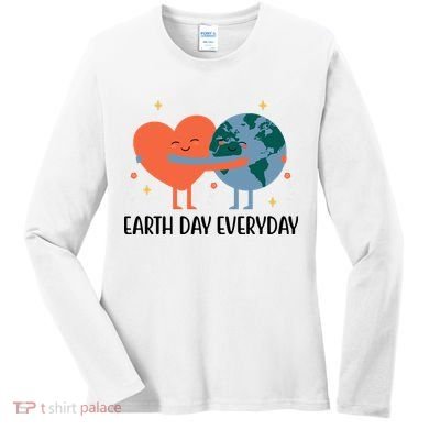 Earth Day Everyday Cute Heart Women's Long Sleeve Shirt