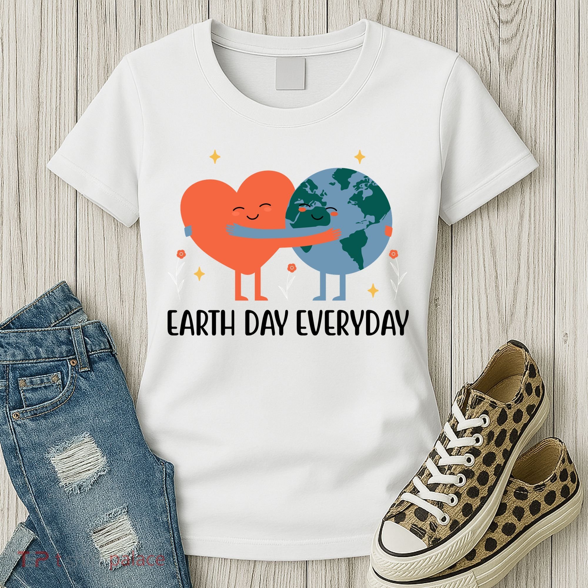 Earth Day Everyday Cute Heart Women's T-Shirt