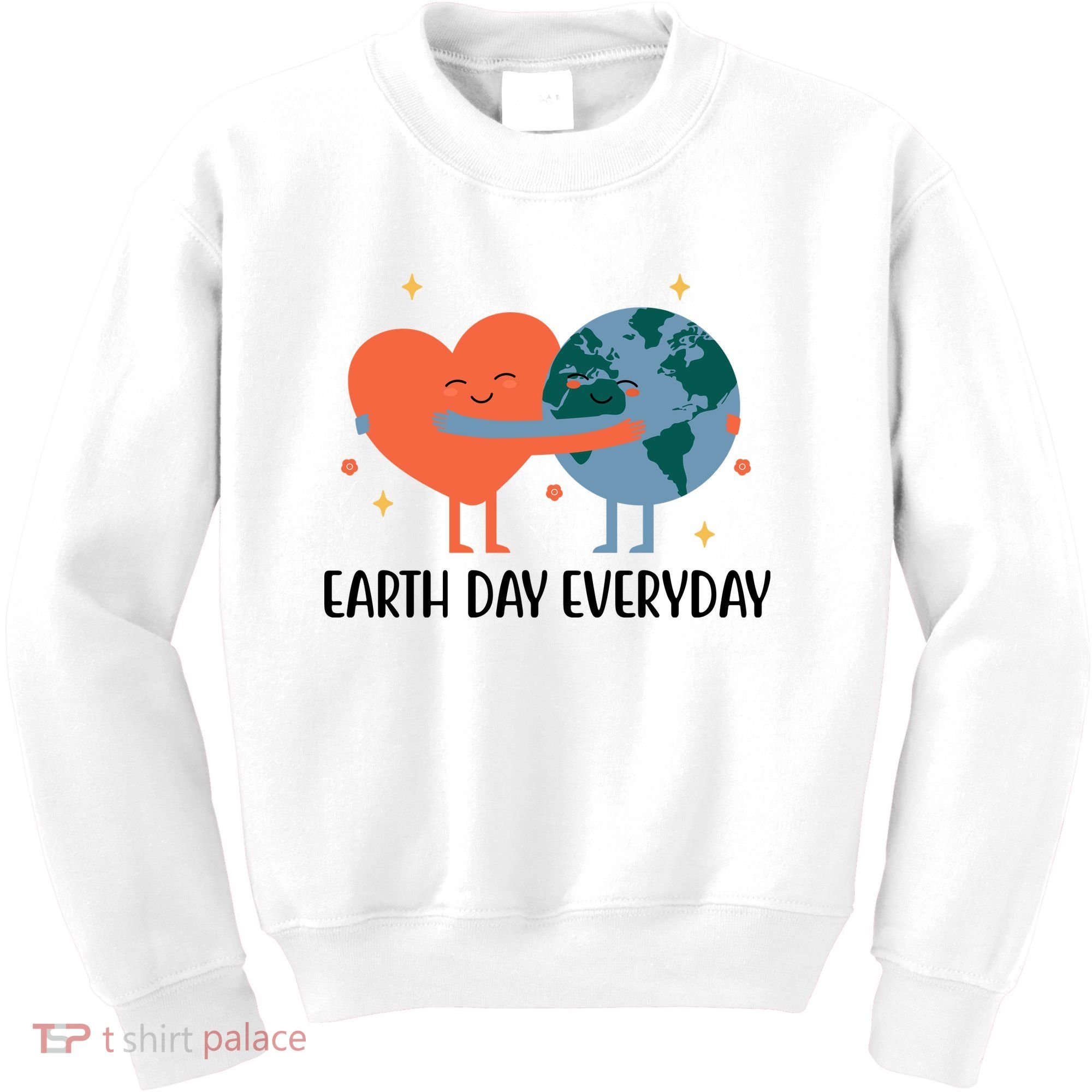 Earth Day Everyday Cute Heart Kids Sweatshirt