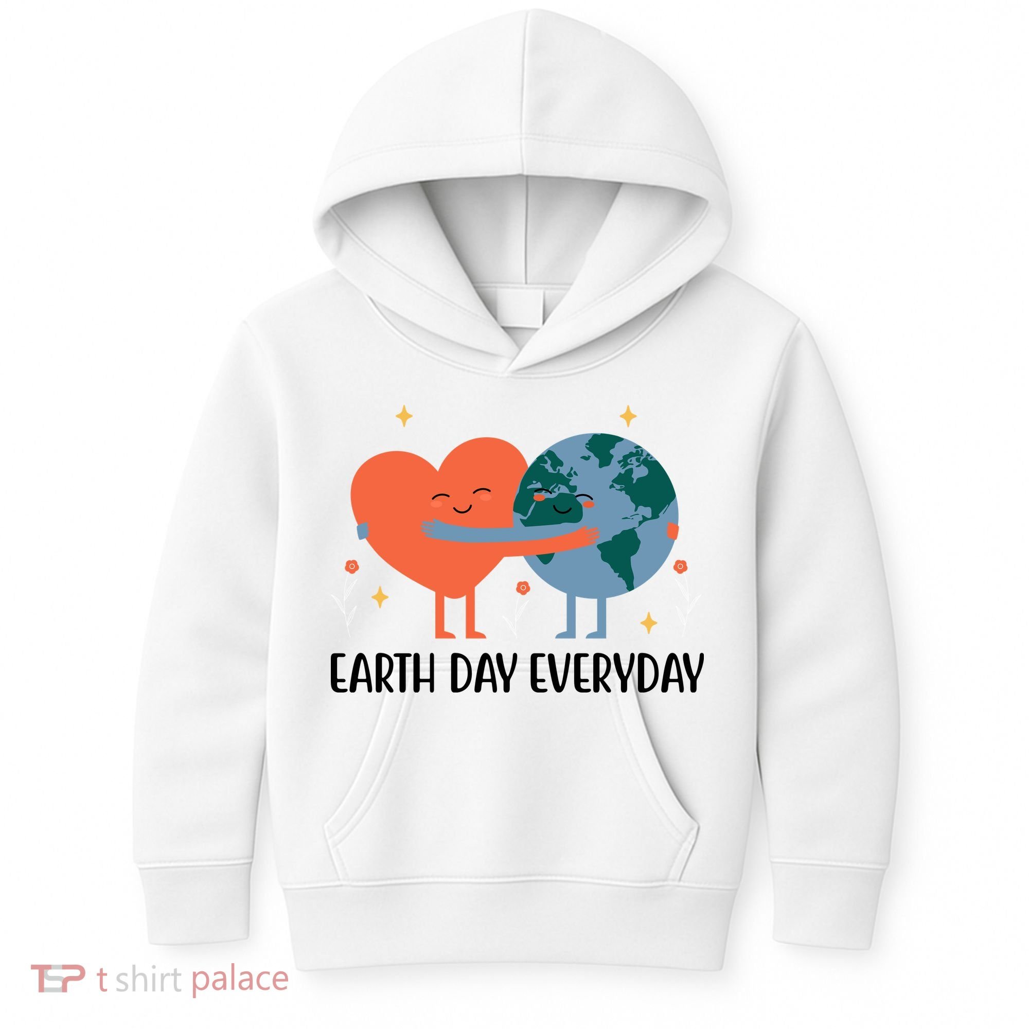 Earth Day Everyday Cute Heart Kids Hoodie