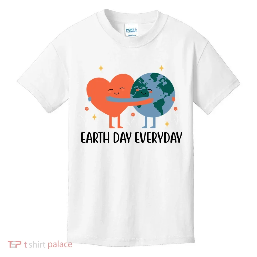 Earth Day Everyday Cute Heart Kids T-Shirt