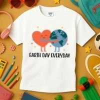 Earth Day Everyday Cute Heart Kids T-Shirt thumb 3