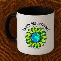Earth Day Everyday Flower Globe Coffee Mug thumb 2