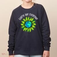 Earth Day Everyday Flower Globe Women's Sweatshirt thumb 0