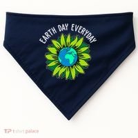 Earth Day Everyday Flower Globe USA-Made Doggie Bandana thumb 0