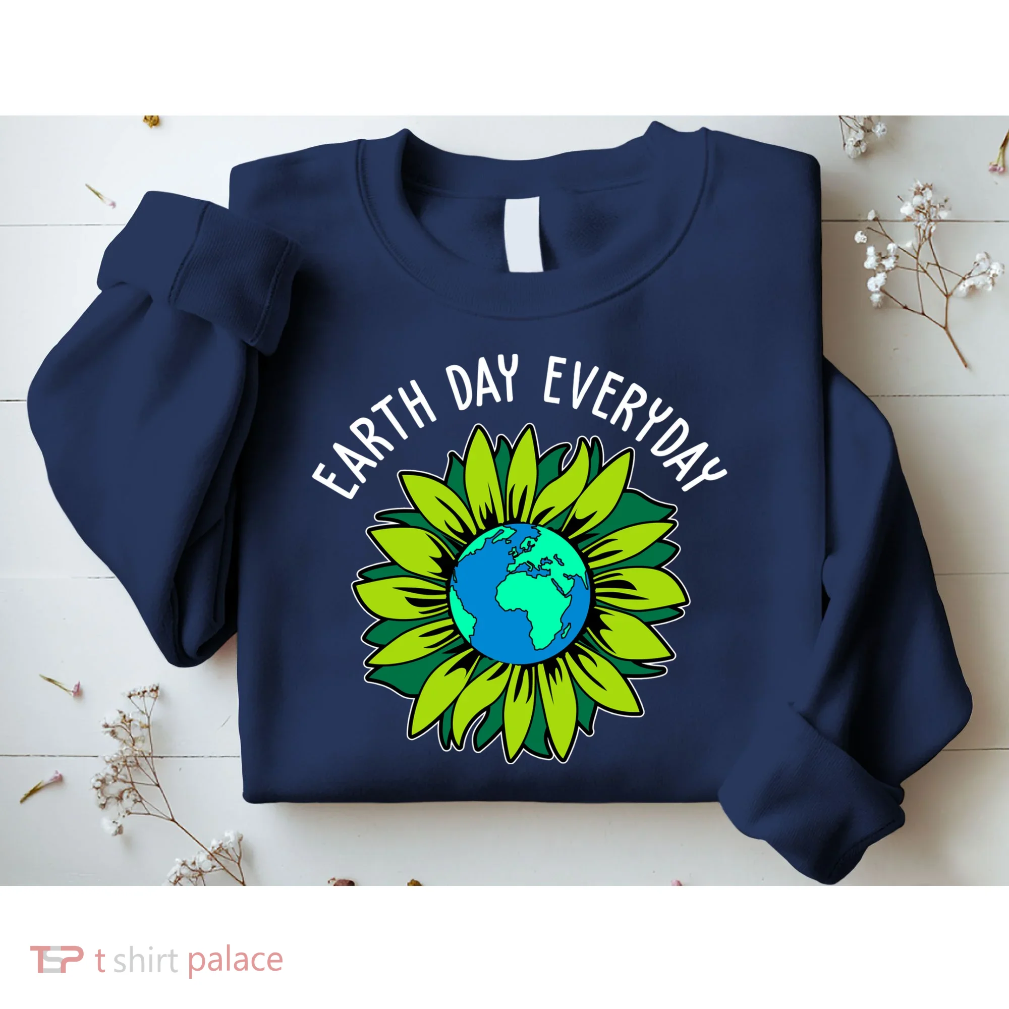 Earth Day Everyday Flower Globe Sweatshirt