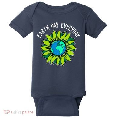 Earth Day Everyday Flower Globe Baby Bodysuit