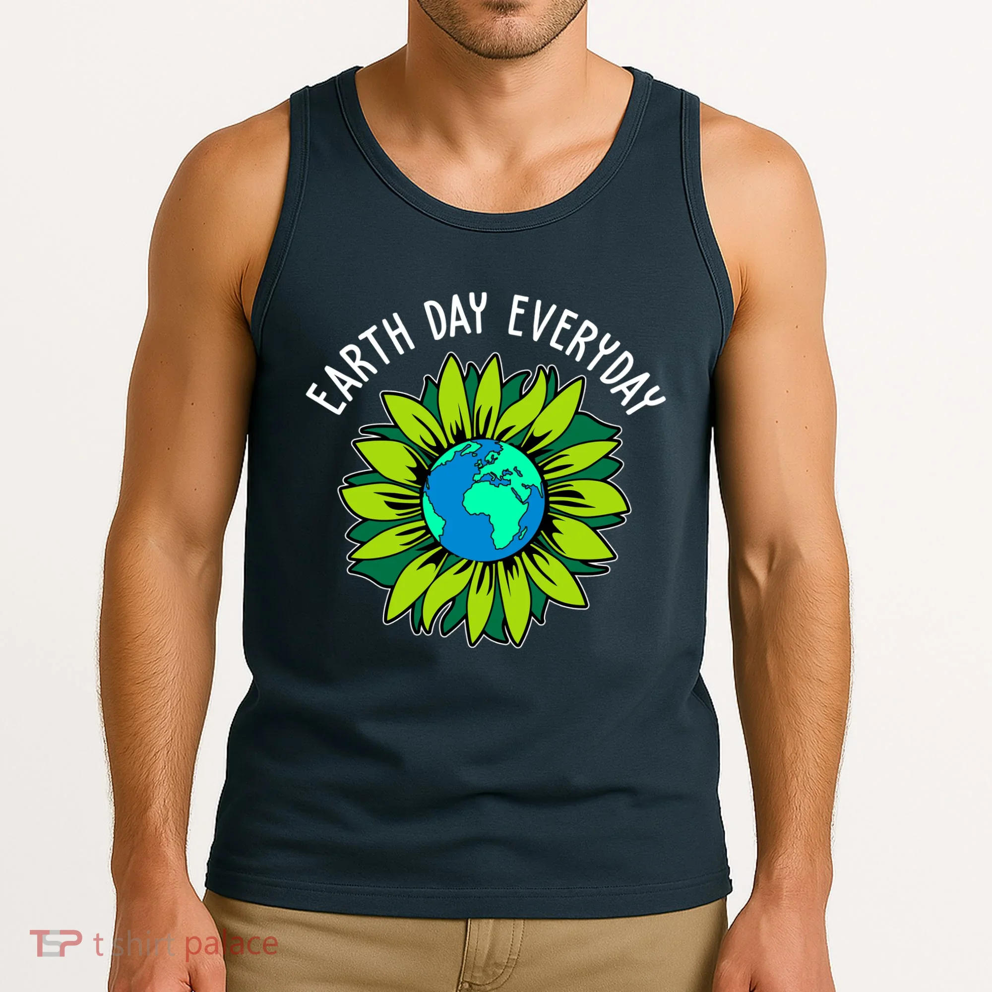 Earth Day Everyday Flower Globe Tank Top