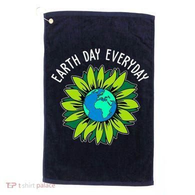 Earth Day Everyday Flower Globe Golf Towel
