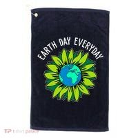 Earth Day Everyday Flower Globe Golf Towel thumb 0