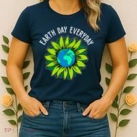 Earth Day Everyday Flower Globe Women's T-Shirt thumb 2