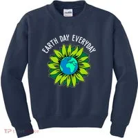 Earth Day Everyday Flower Globe Kids Sweatshirt thumb 0