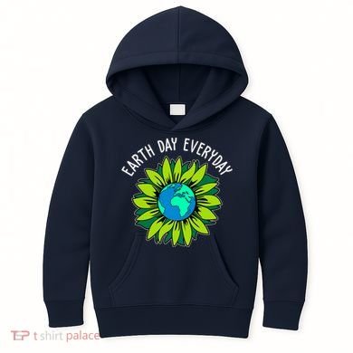 Earth Day Everyday Flower Globe Kids Hoodie