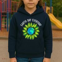 Earth Day Everyday Flower Globe Kids Hoodie thumb 3