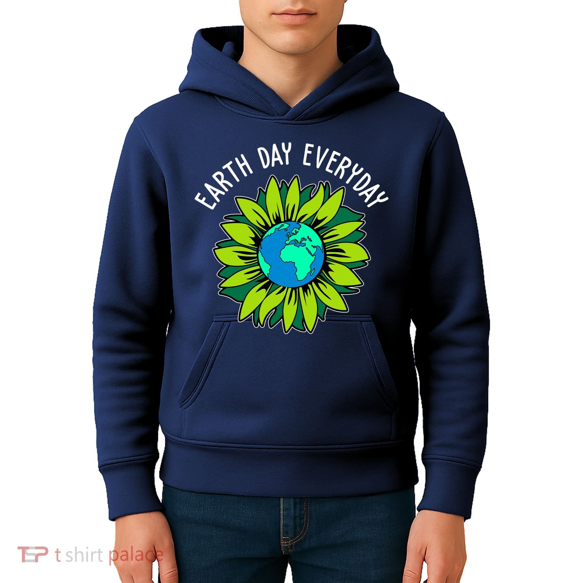 Earth Day Everyday Flower Globe Kids Hoodie